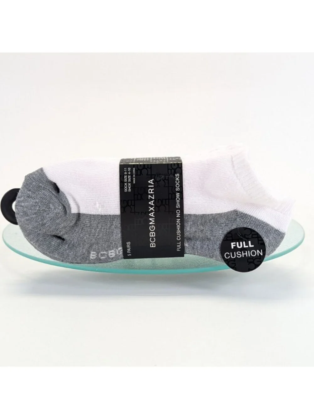 BCBG Max Azria Womens 4-10 No Show Socks Gray White Low Cut Designer Comfort